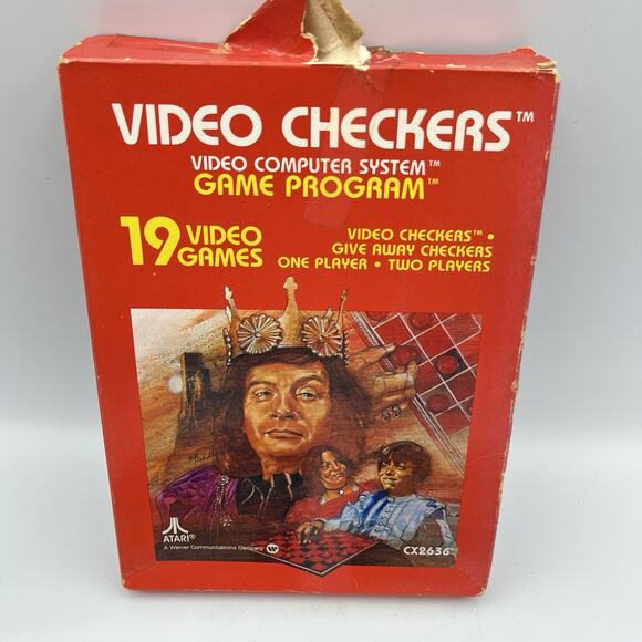 Atari 2600 Video Checkers 19 Games CX2636 with Box and Manual Vintage Video Game - Picture 4 of 10